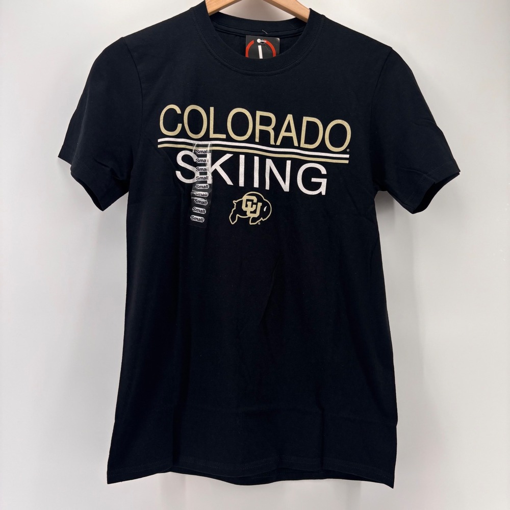 Image One Colorado Skiing T-Shirt Mens Small Black CU Buffaloes NEW NCAA Tee